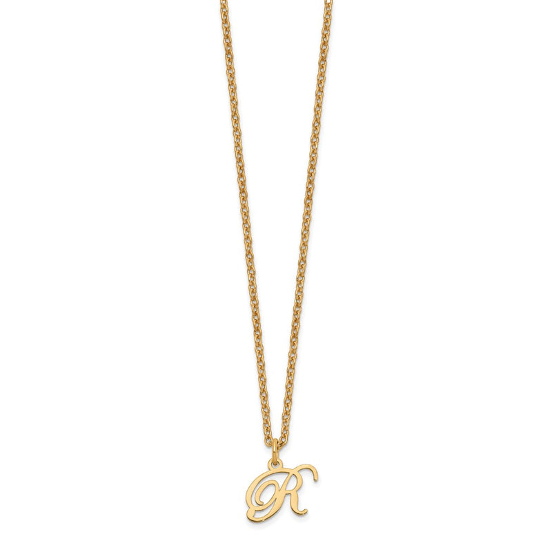 Gold Plated Sterling Silver Letter R Initial Necklace