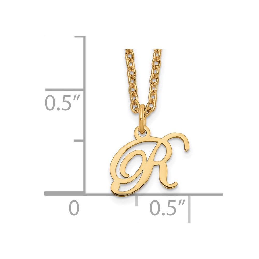 Gold Plated Sterling Silver Letter R Initial Necklace