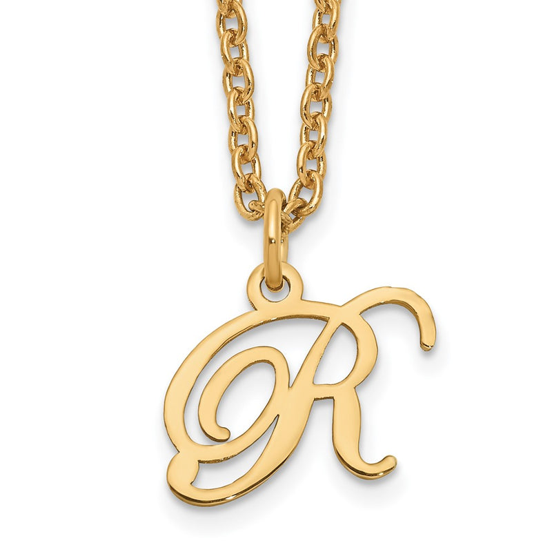 Gold Plated Sterling Silver Letter R Initial Necklace