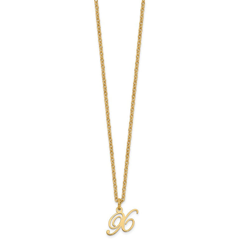 Gold Plated Sterling Silver Letter X Initial Necklace