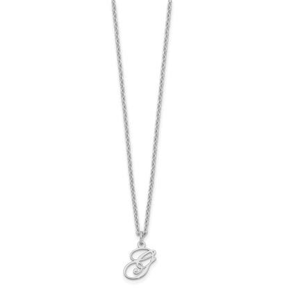 Sterling Silver Rhodium Plated Letter G Initial Necklace