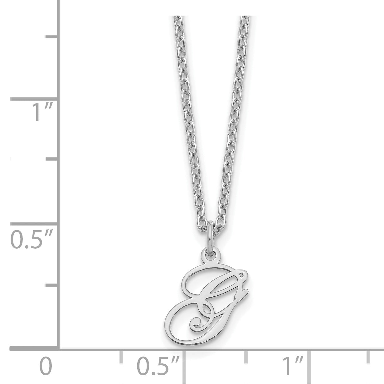 Sterling Silver Rhodium Plated Letter G Initial Necklace