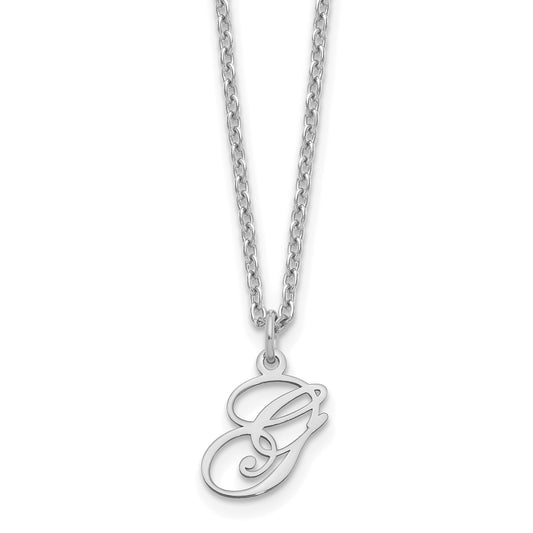 Sterling Silver Rhodium Plated Letter G Initial Necklace