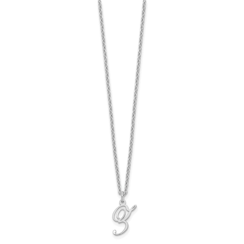 Sterling Silver Rhodium Plated Letter Z Initial Necklace