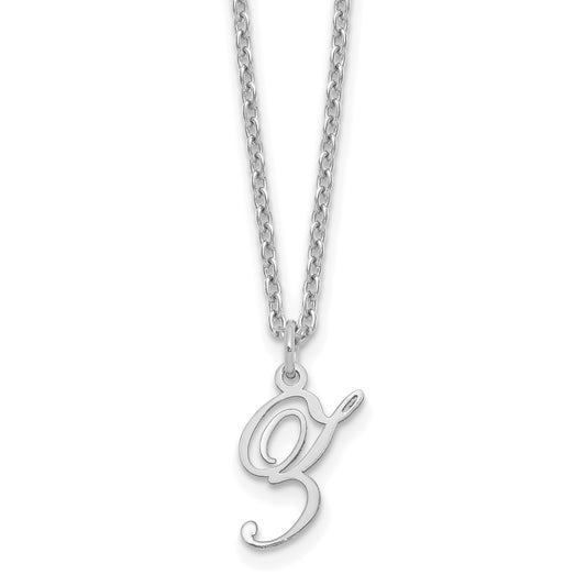 Sterling Silver Rhodium Plated Letter Z Initial Necklace