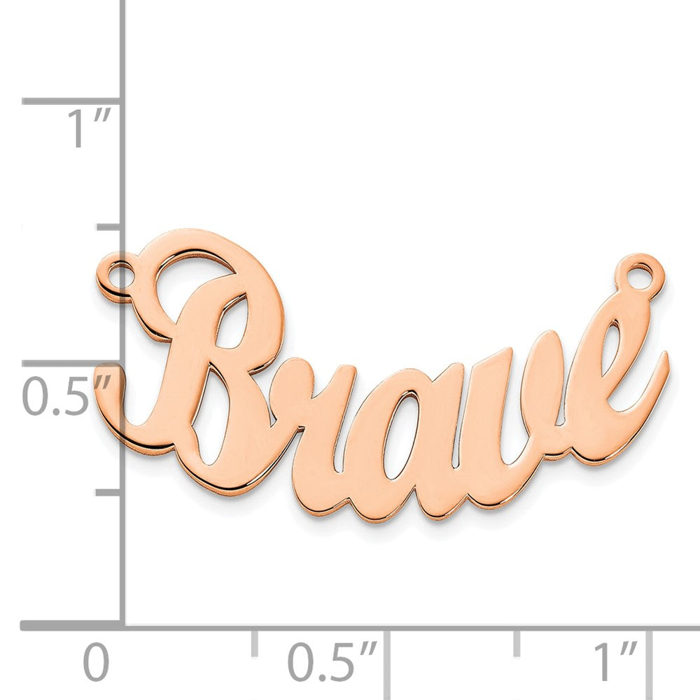 14K Rose Gold Curved Name Plate
