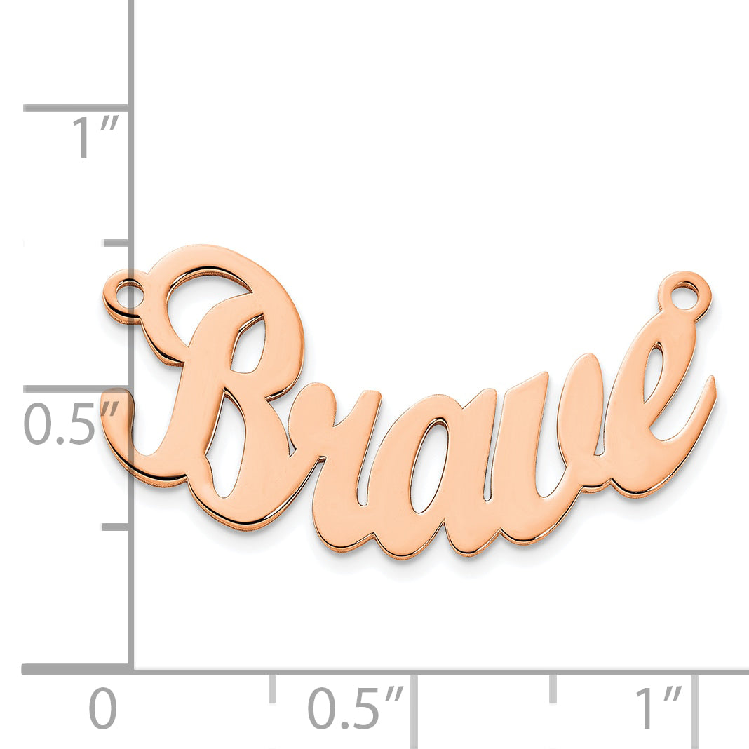 14K Rose Gold Curved Name Plate