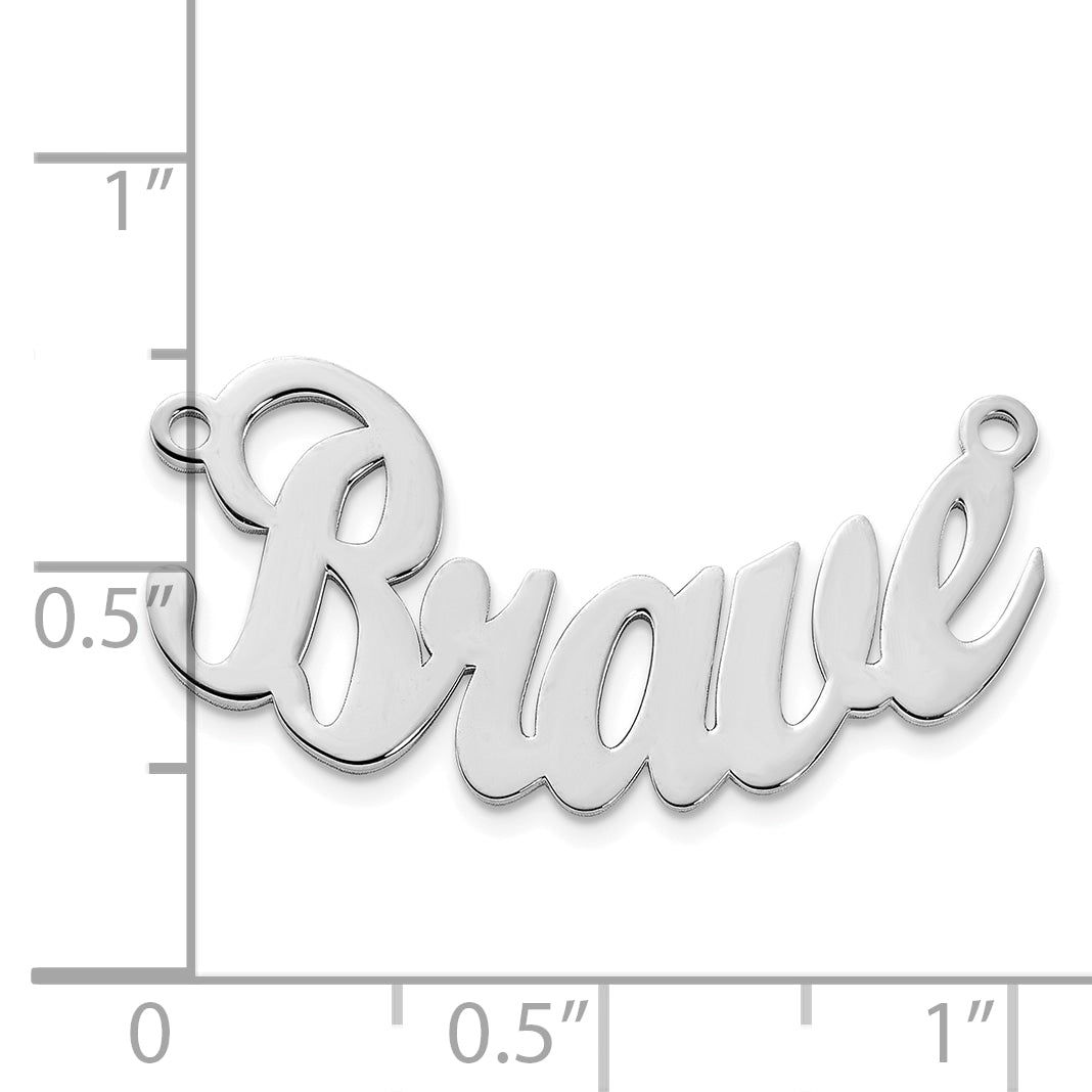 14K White Gold Curved Name Plate