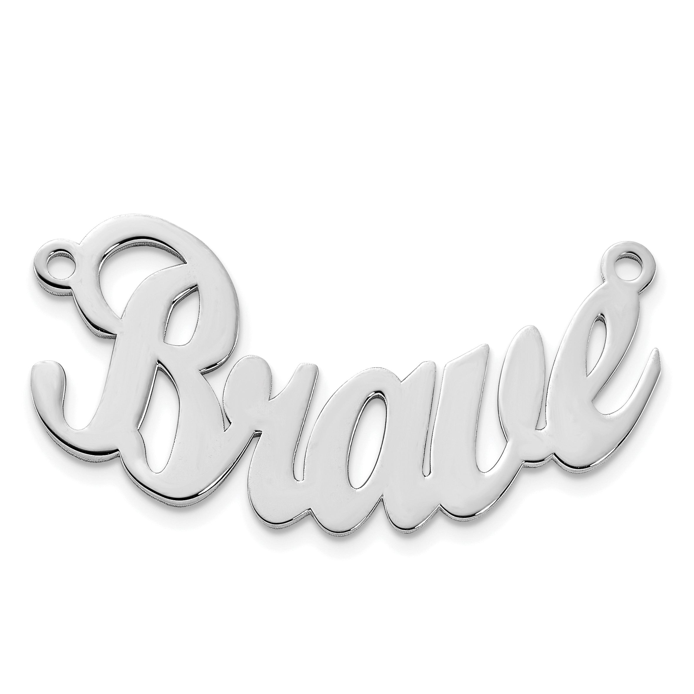 14K White Gold Curved Name Plate