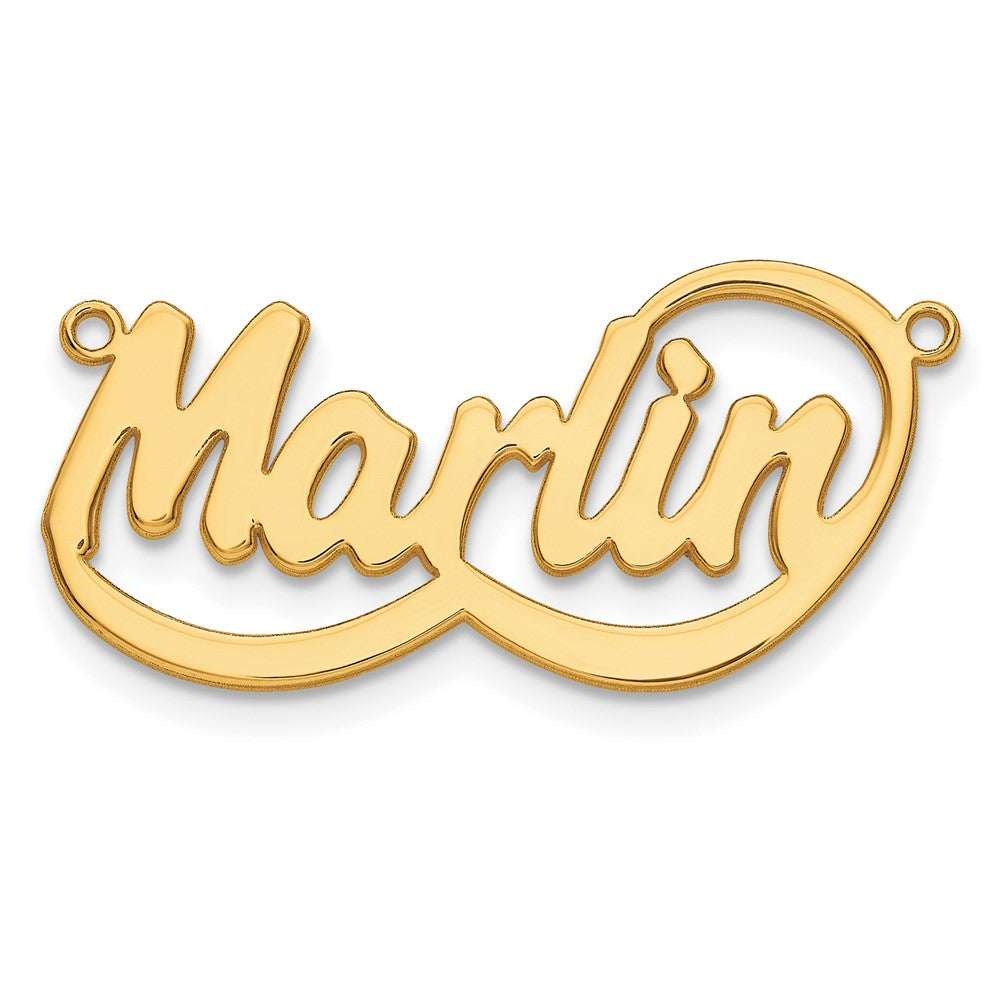 Gold Plated Sterling Silver/Gold Swoop Name Plate