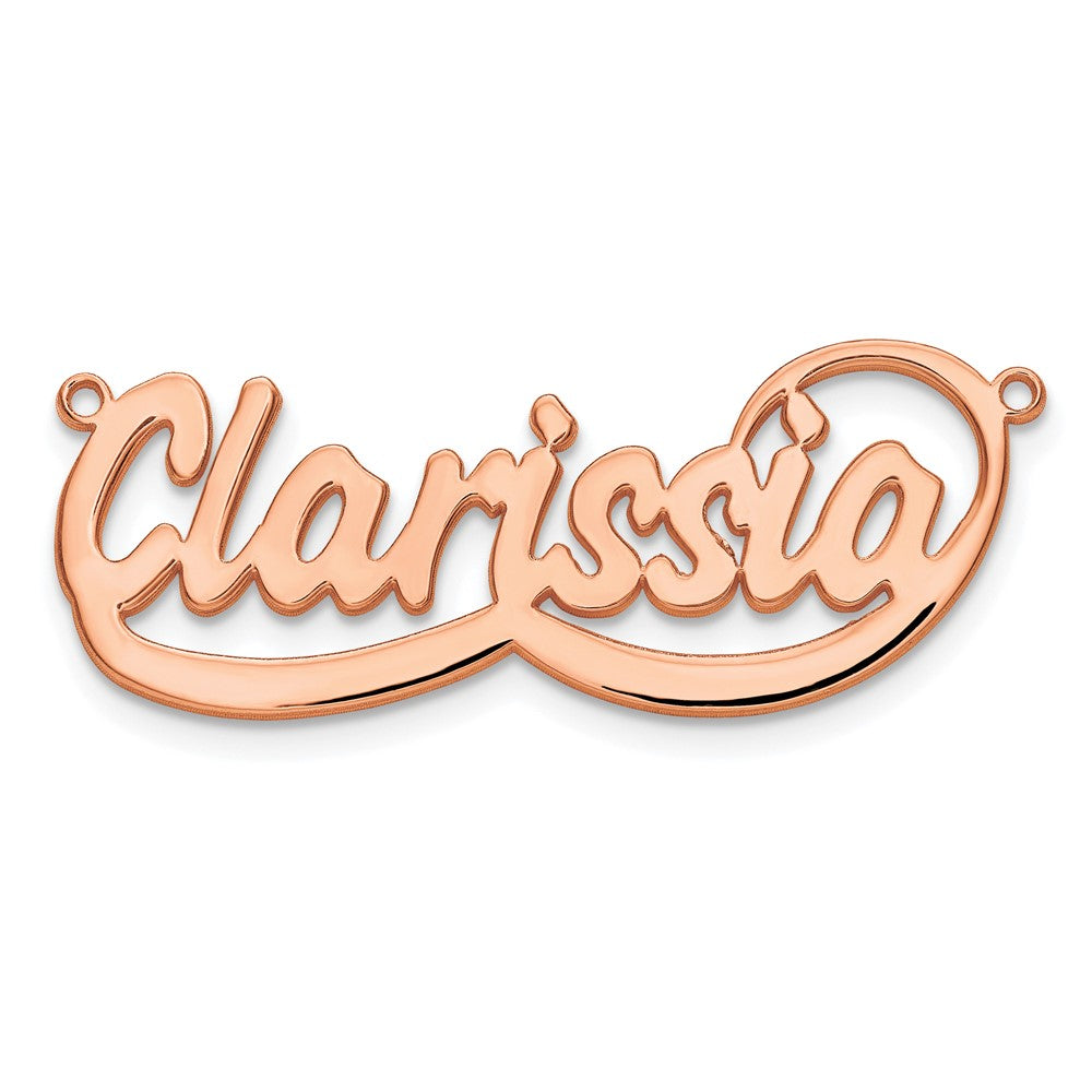 Rose Plated Sterling Silver/Rose Swoop Name Plate