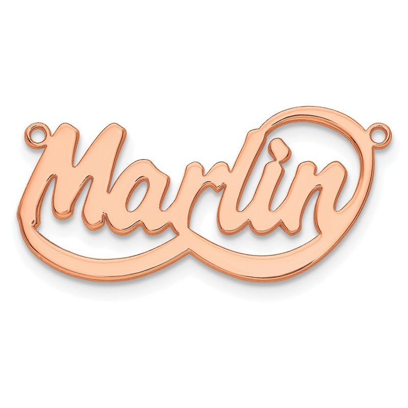 14K Rose Gold Swoop Name Plate