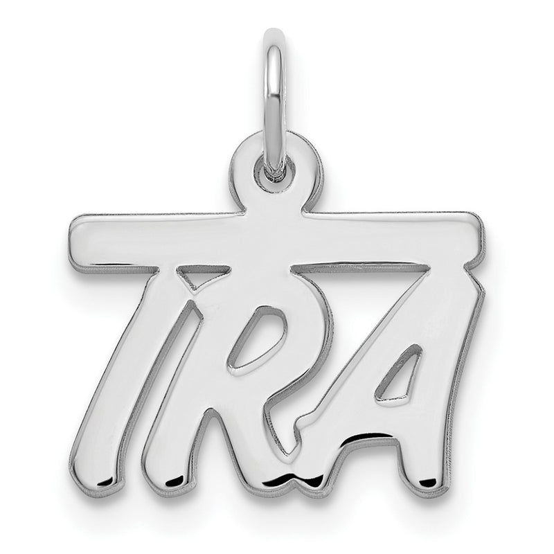 Sterling Silver Silver/Rhodium Plated Top Bar Name Plate