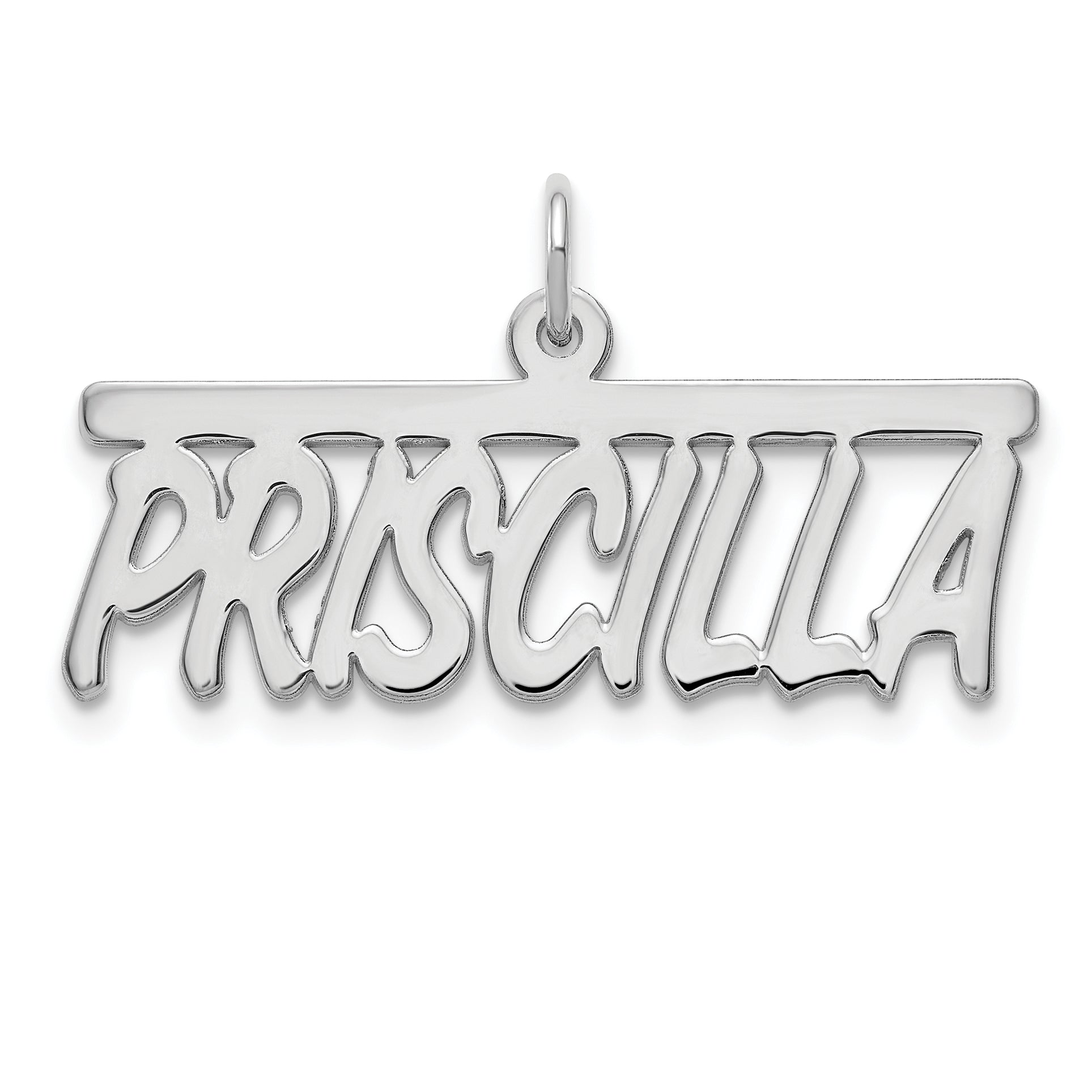 14K White Gold Top Bar Name Plate