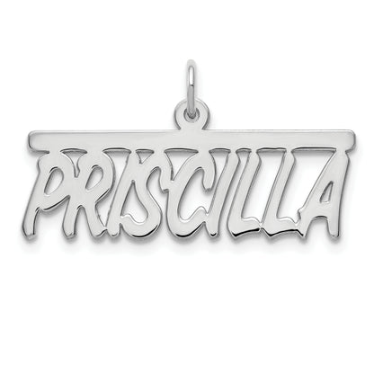 14K White Gold Top Bar Name Plate