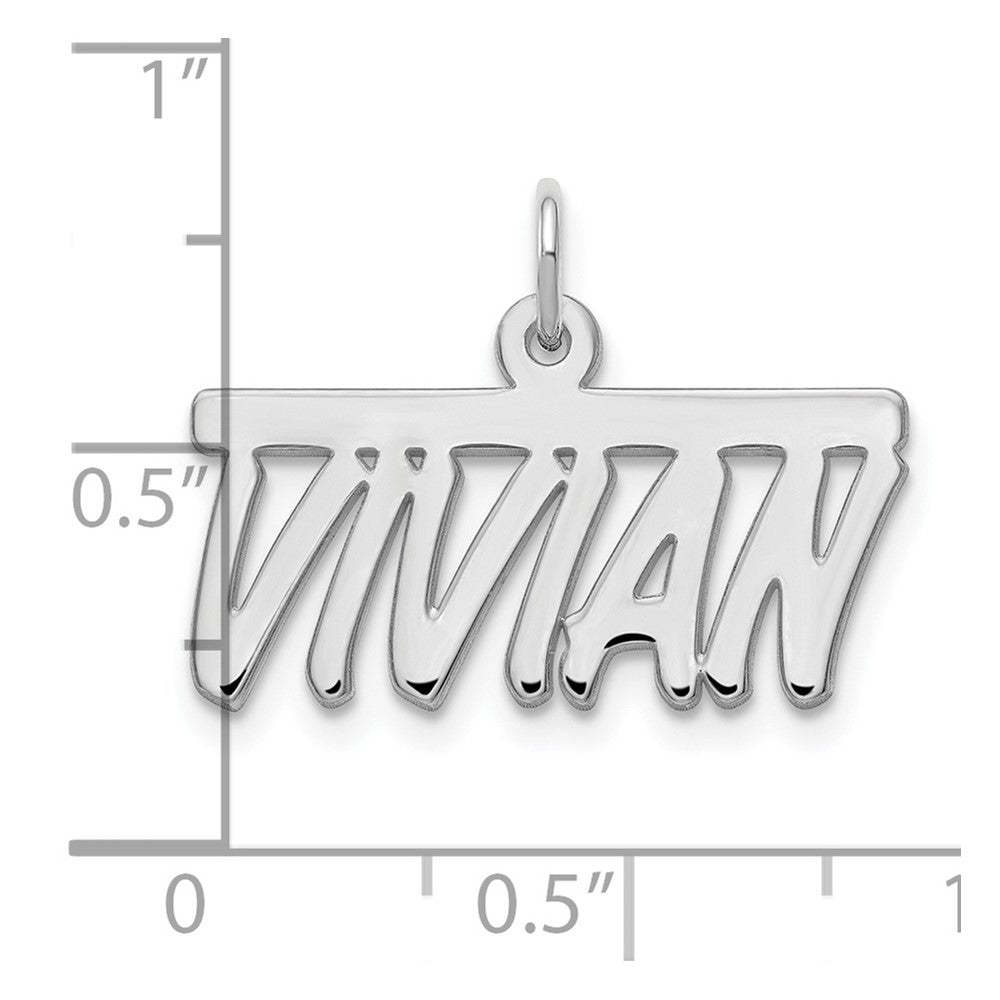Sterling Silver Silver/Rhodium Plated Top Bar Name Plate