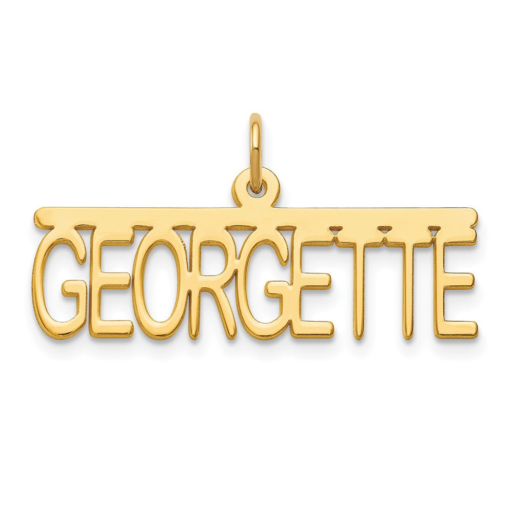 14K Yellow Gold Top Bar Name Plate