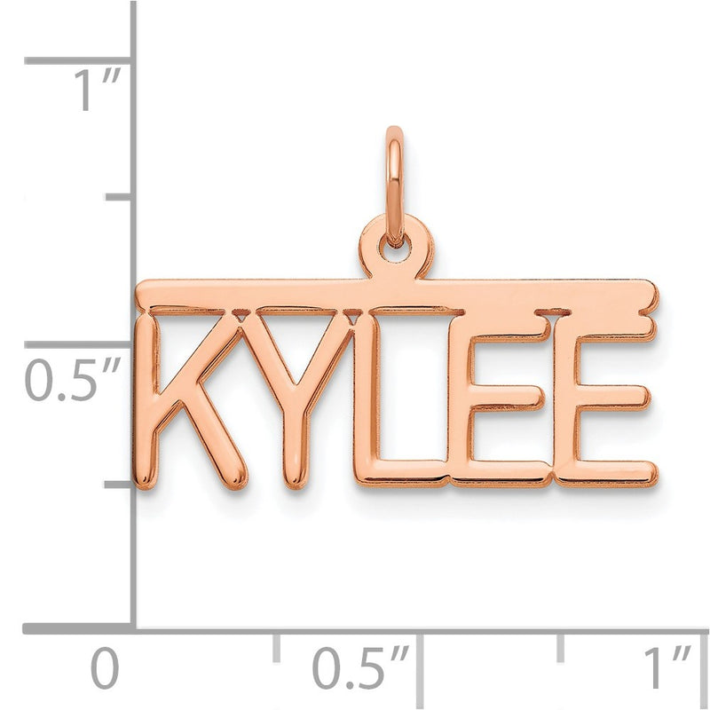14K Rose Gold Top Bar Name Plate