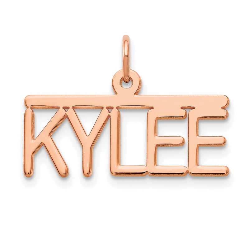 14K Rose Gold Top Bar Name Plate