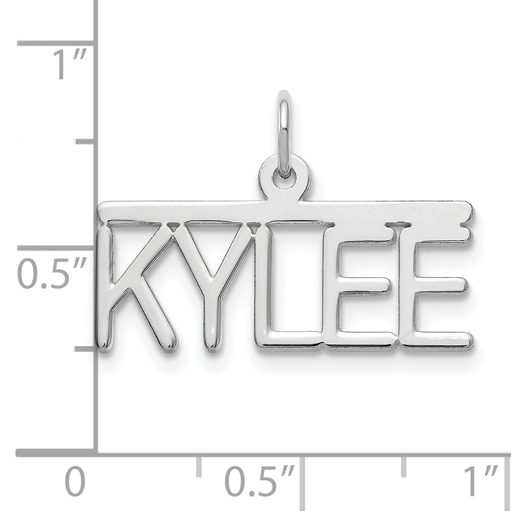 Sterling Silver Silver/Rhodium Plated Top Bar Name Plate