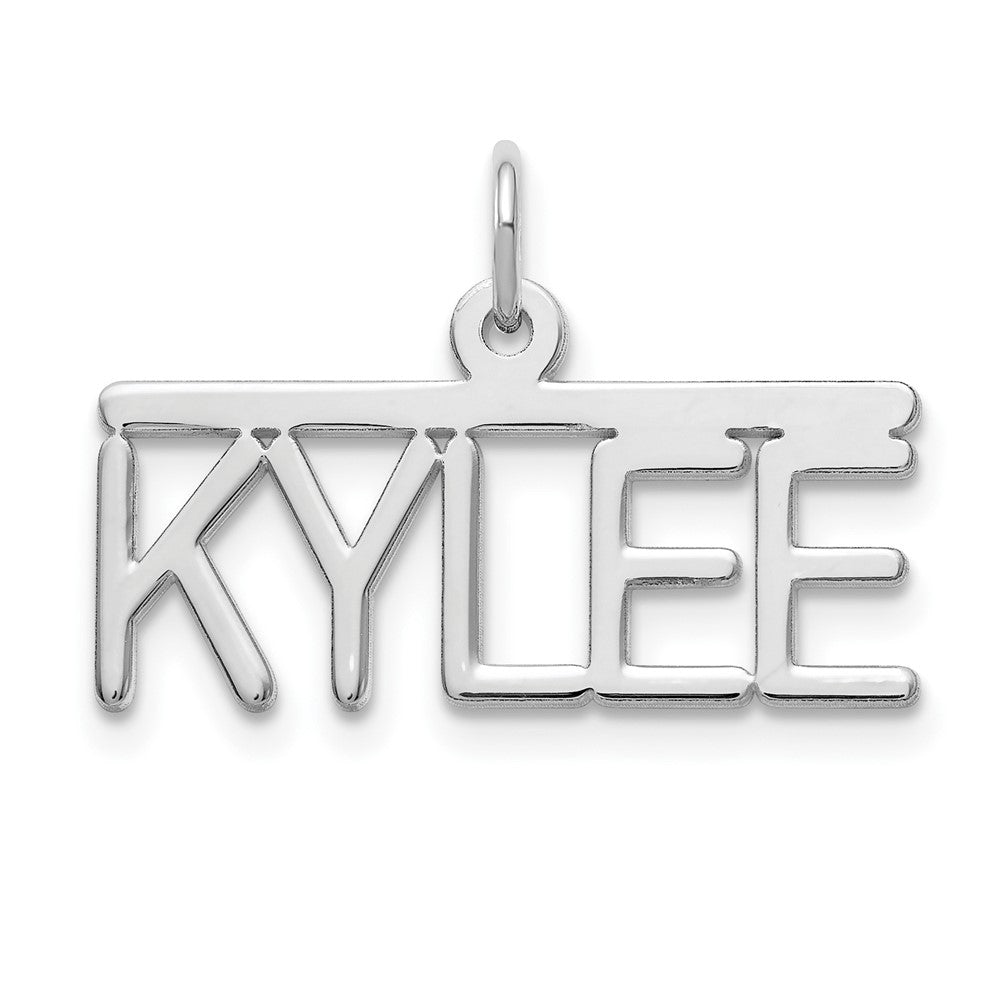 14K White Gold Top Bar Name Plate