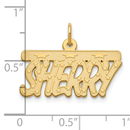14K Yellow Gold Satin Stars Name Plate