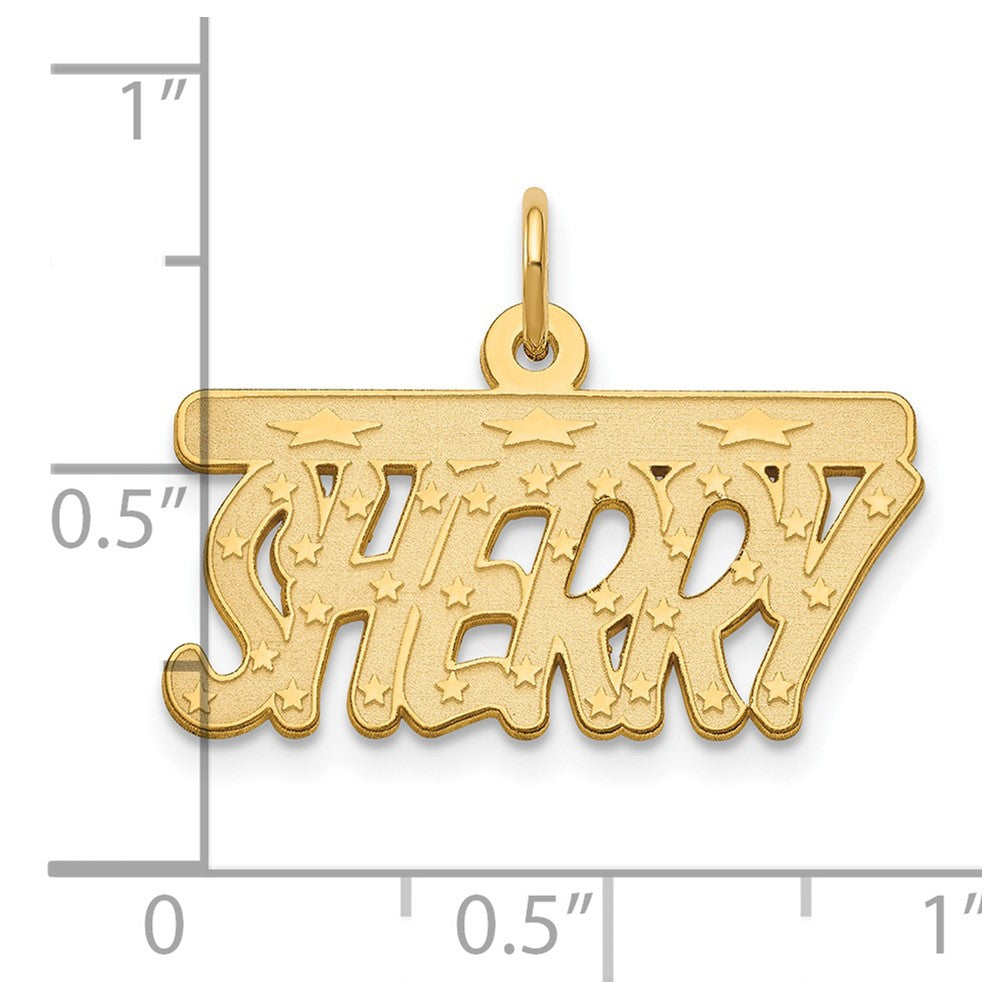 Gold Plated Sterling Silver/Gold Satin Stars Name Plate