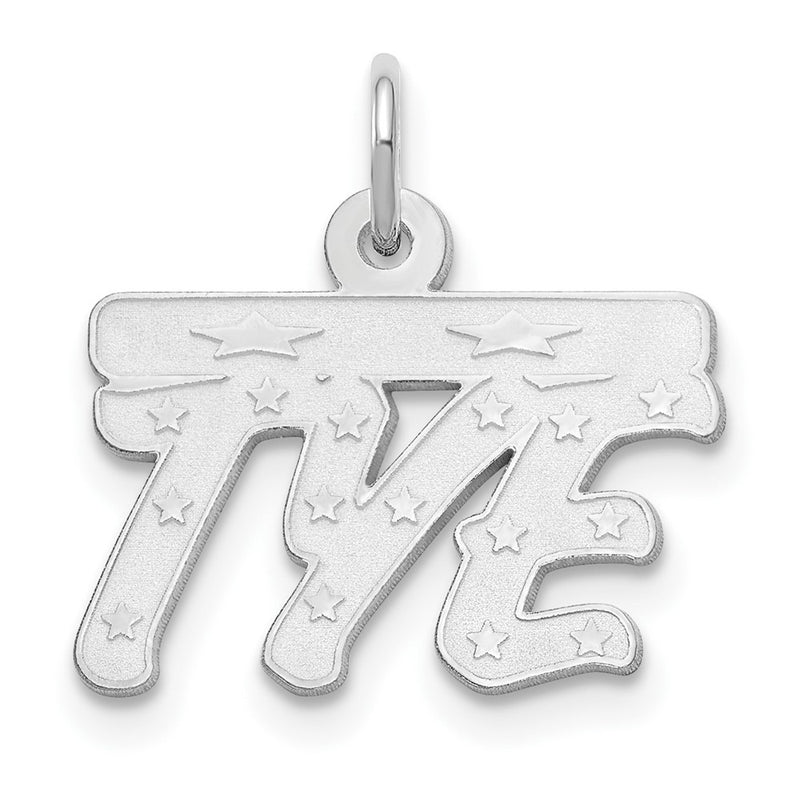 Sterling Silver Silver/Rhodium Plated Satin Stars Name Plate