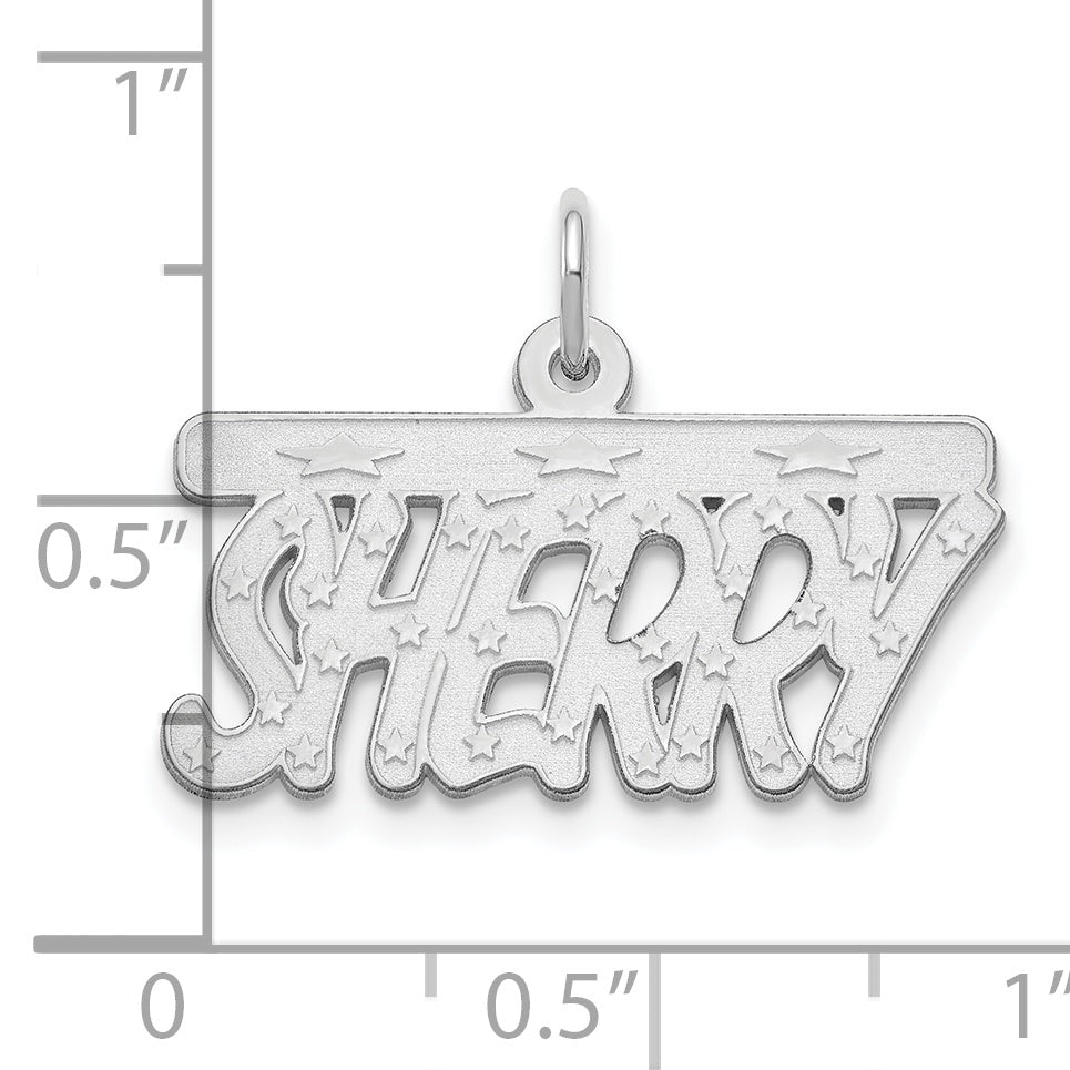 14K White Gold Satin Stars Name Plate