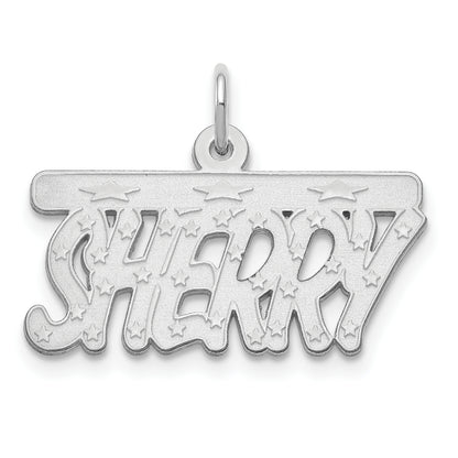 14K White Gold Satin Stars Name Plate