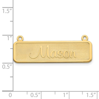 Gold Plated Sterling Silver/Gold Satin Name Plate Bar