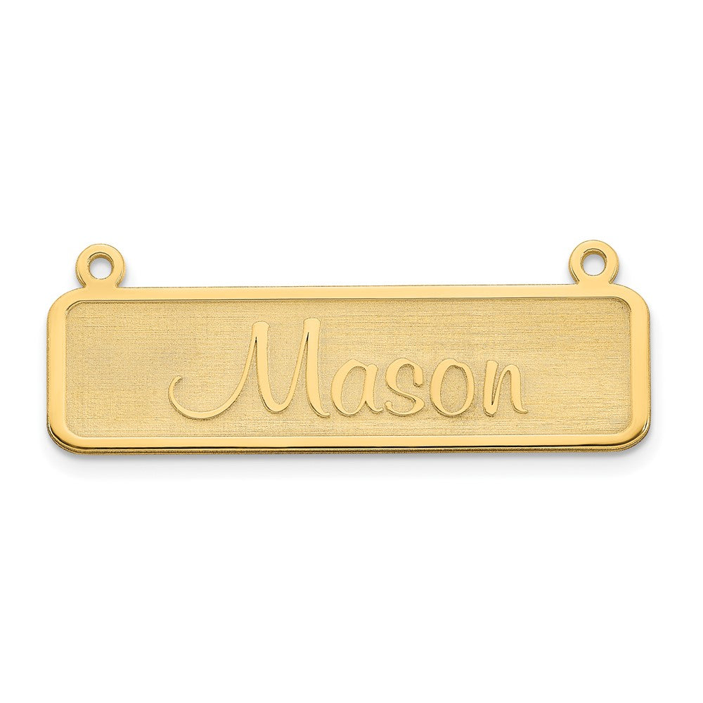 Gold Plated Sterling Silver/Gold Satin Name Plate Bar