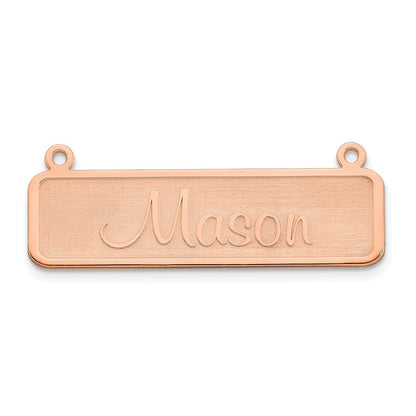 Rose Plated Sterling Silver/Rose Satin Name Plate Bar