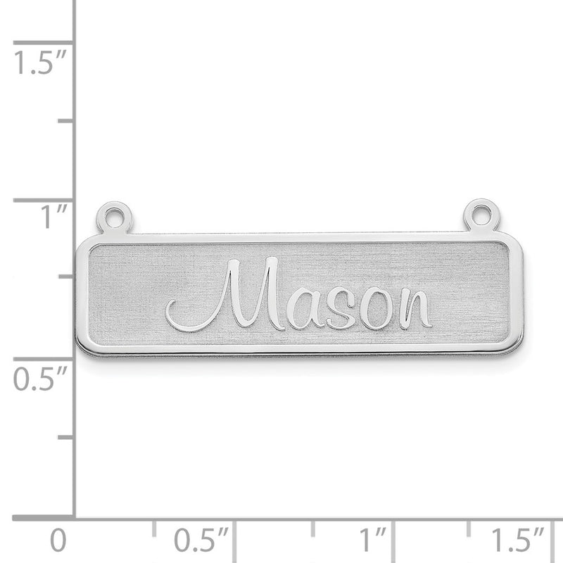 14K White Gold Satin Name Plate Bar