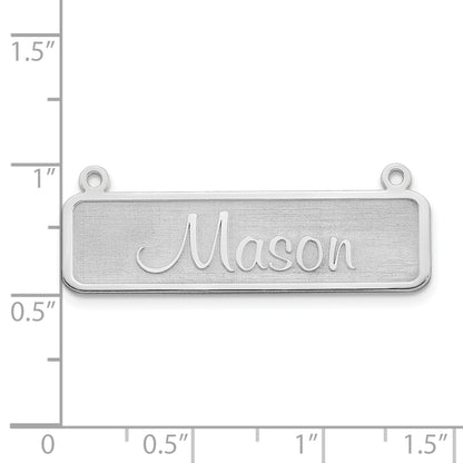 14K White Gold Satin Name Plate Bar
