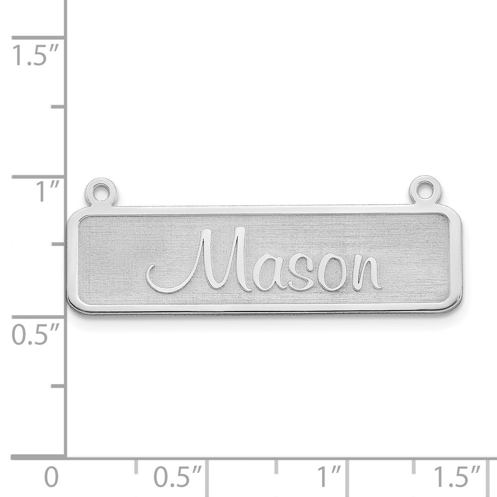 Sterling Silver Silver/Rhodium Plated Satin Name Plate Bar