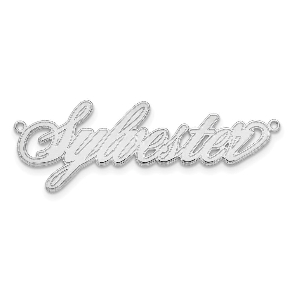 14K White Gold Etched Name Plate
