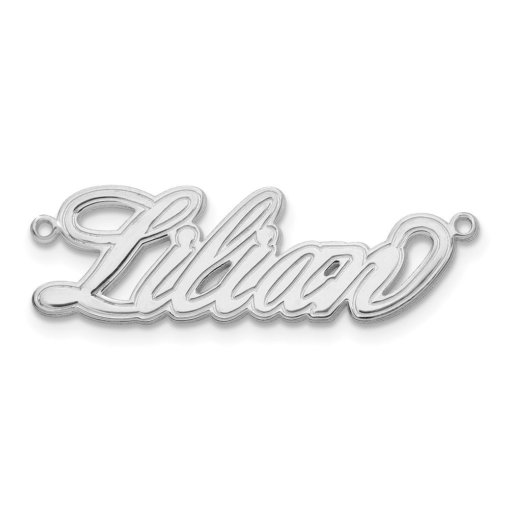 Sterling Silver Silver/Rhodium Plated Etched Name Plate