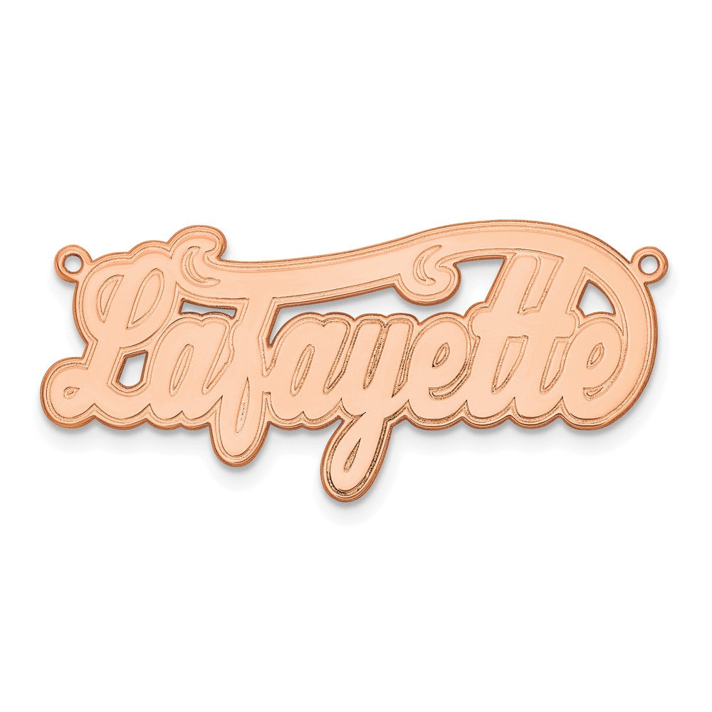 Rose Plated Sterling Silver/Rose Etched Name Plate