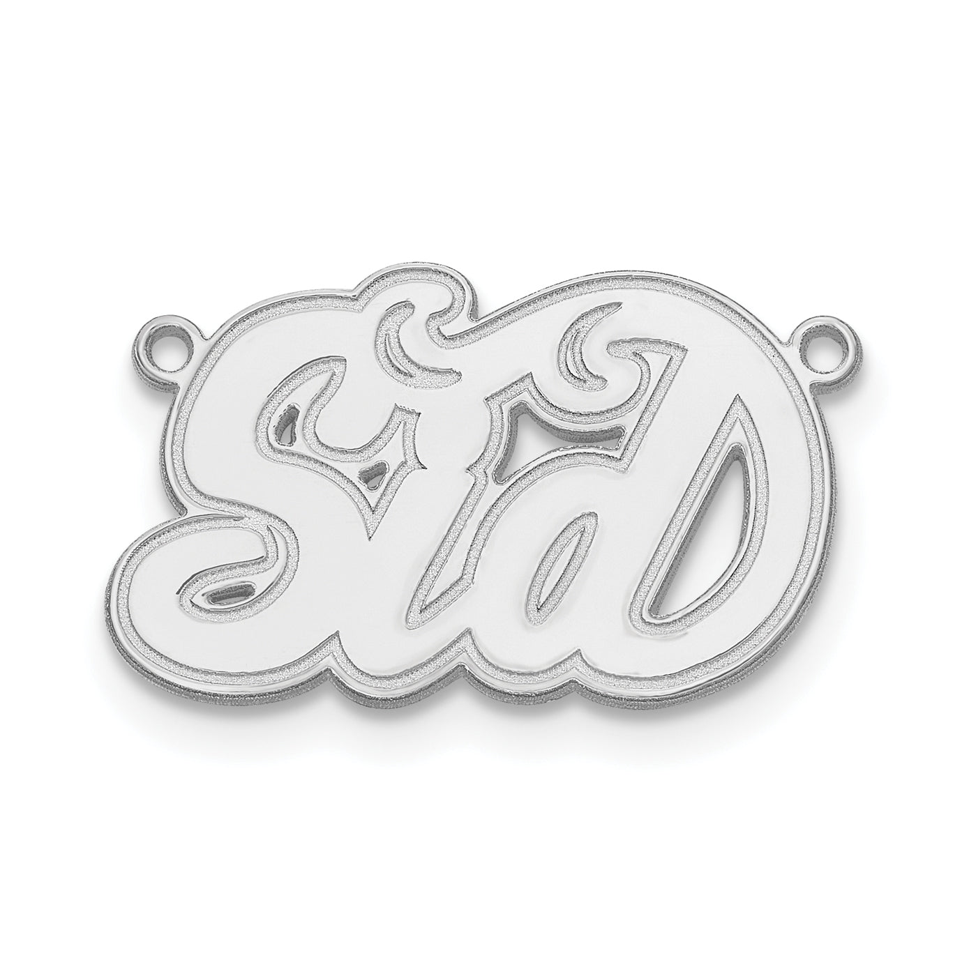14K White Gold Etched Name Plate