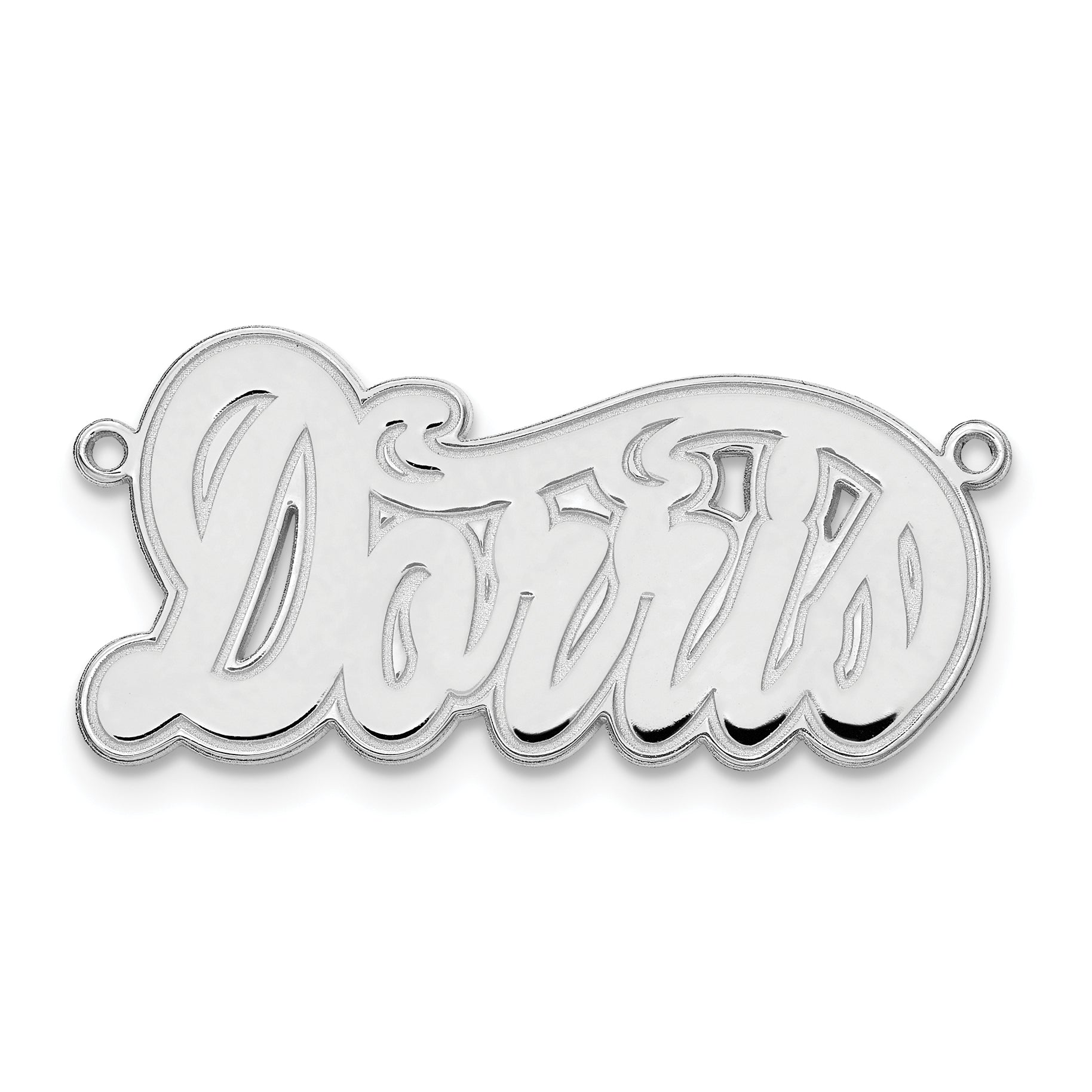 14K White Gold Etched Name Plate