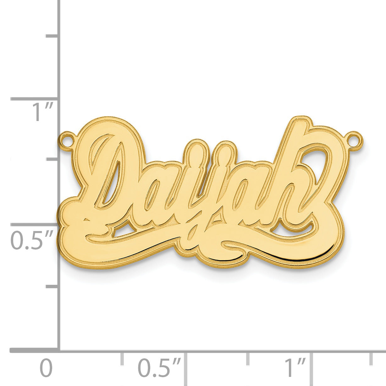 Gold Plated Sterling Silver/Gold Etched Name Plate