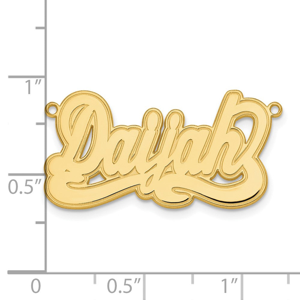 14K Yellow Gold Etched Name Plate