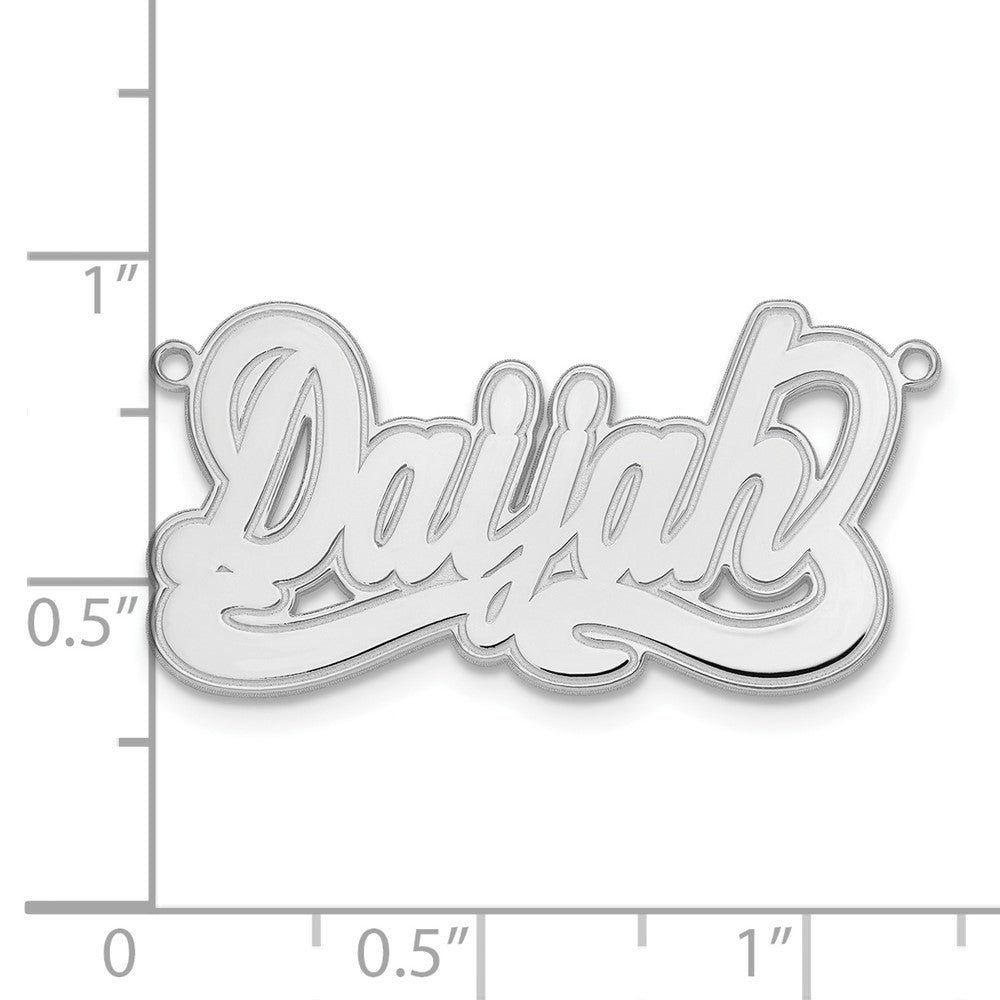 Sterling Silver Silver/Rhodium Plated Etched Name Plate