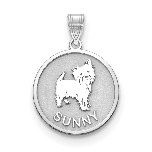 14K White Gold Dog Pendant
