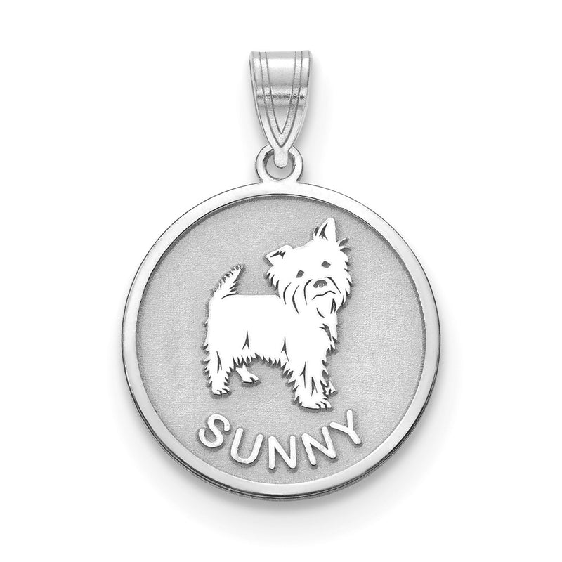 14K White Gold Dog Pendant