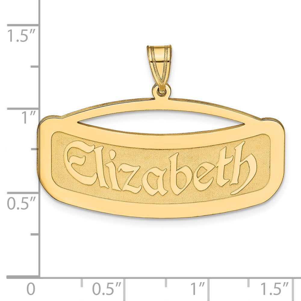 Gold Plated Sterling Silver/Gold Curved Name Plate Pendant