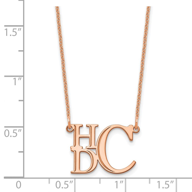 14K Rose Gold Semi Stacked Monogram Necklace