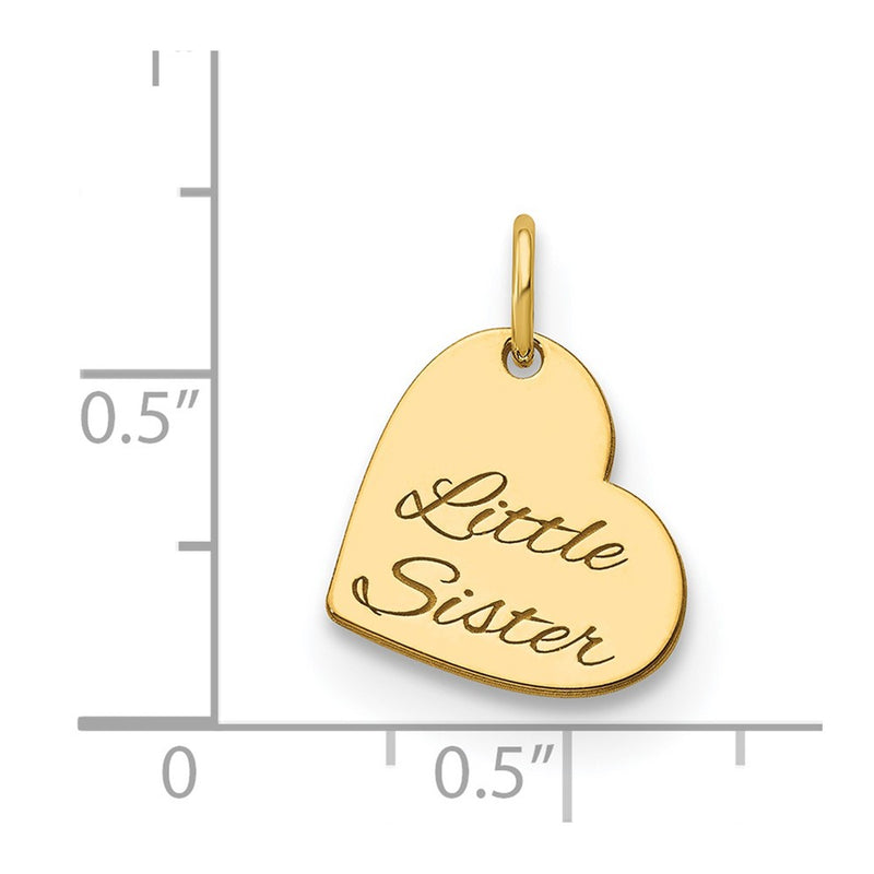 14K Yellow Gold Personalized Heart Charm