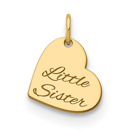 14K Yellow Gold Personalized Heart Charm